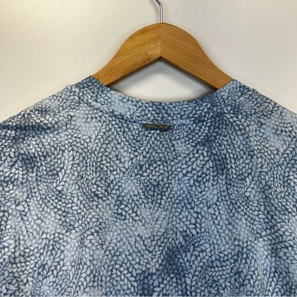 Michael Kors Petal Print top chambray blue - PS - Picture 7 of 9